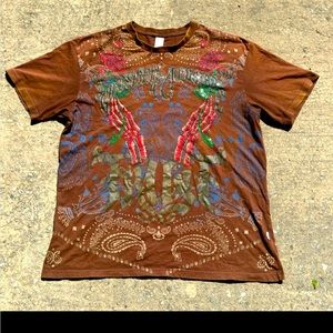 Authentic Christian Audigier Skull Goth T-Shirt Ed Hardy 2XL